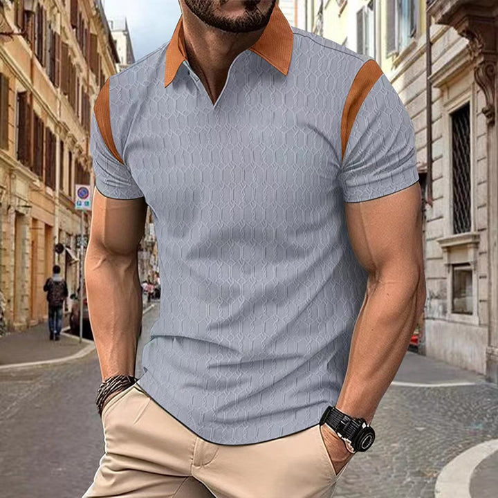 Herre polo shirt med moderne strukturerede detaljer og kontrastkrave Stilla