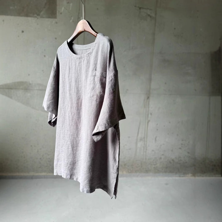 Femme Casual Linned Tunika-Skjorte Stilla