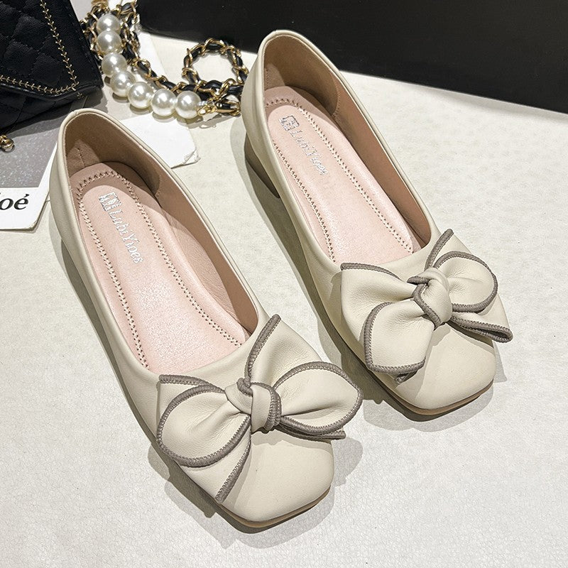 Dame Ballerinas med moderne sløjfe-detalje og blød indersål Stilla