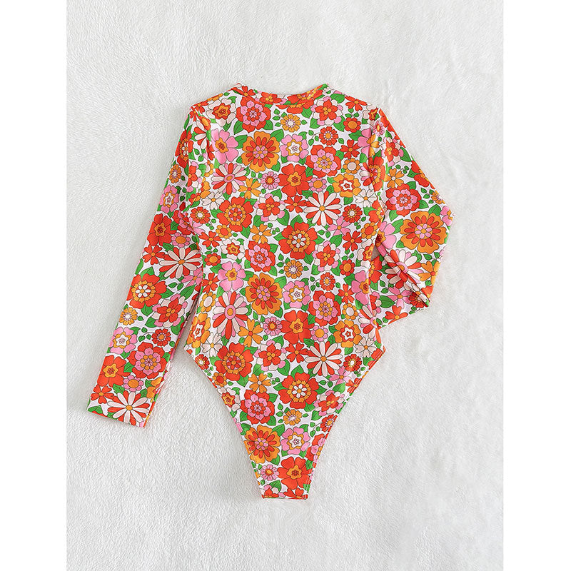 Damer Sporty Langærmet Badedragt med blomsterprint og lynlås Stilla