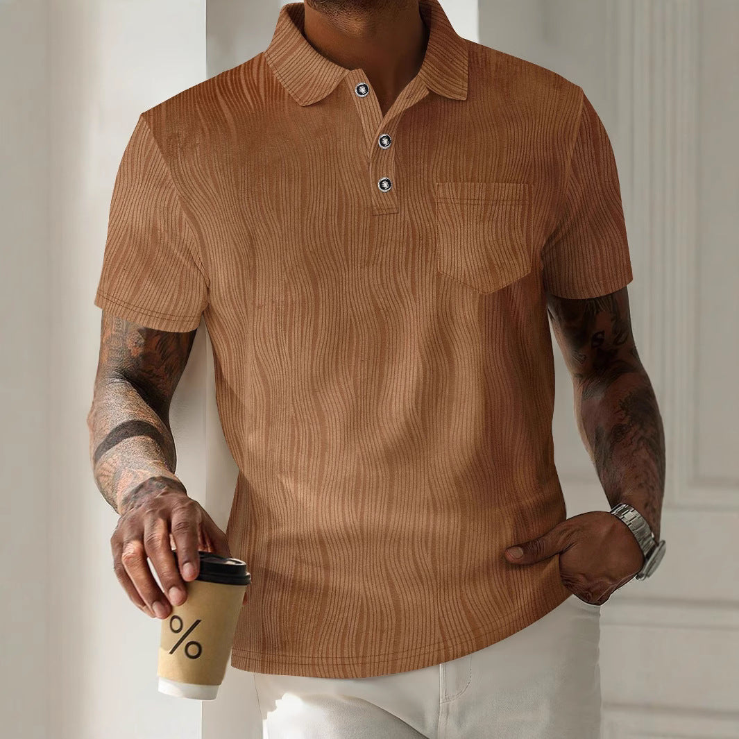 Herrer casual polo-shirt med struktureret design og praktisk brystlomme Stilla