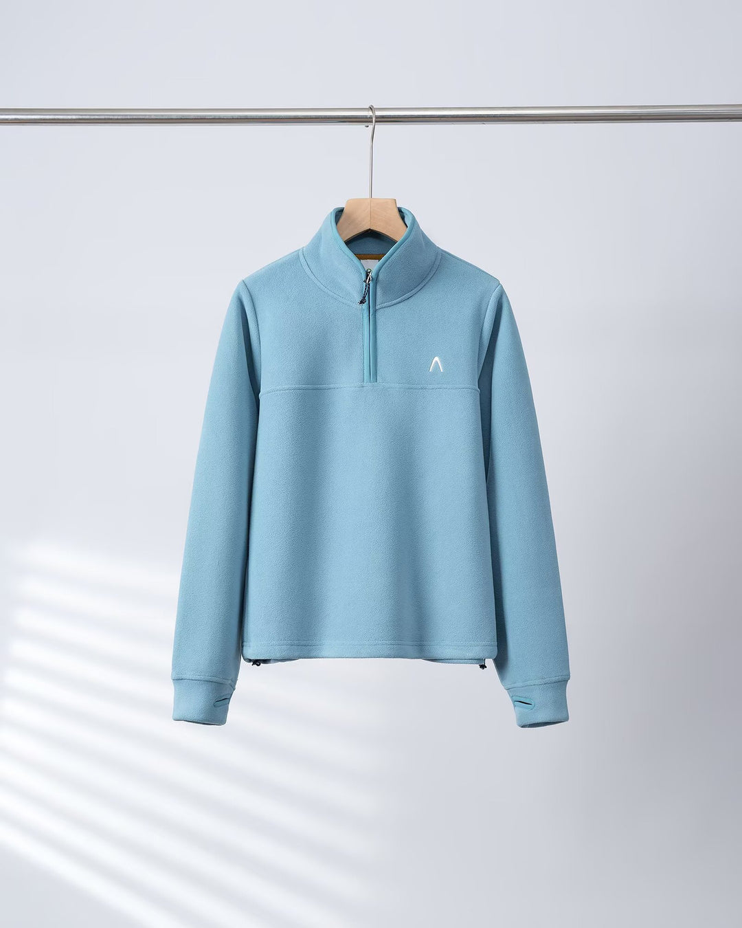 Kvinders fleece pullover med halv lynlås og elastiske manchetter Stilla