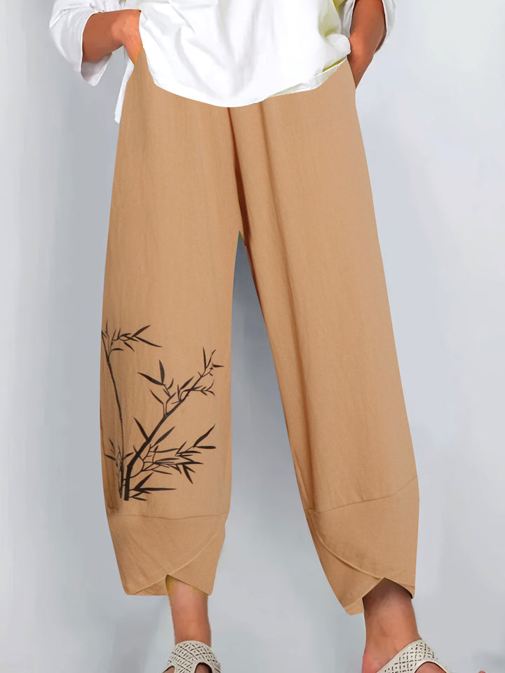 Dame Relaxed Fit Bambus Tryk Culotte Stilla
