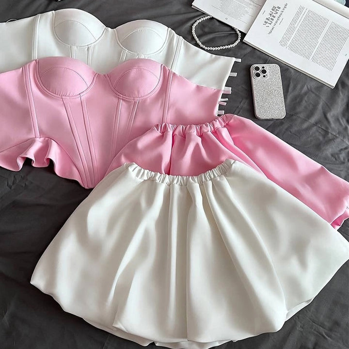 Dame Bustier Minikjole med voluminøs Skørt Stilla