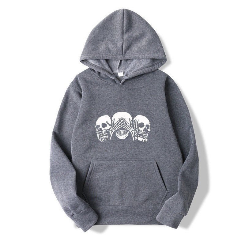 Kvindernes hoodie med kunstnerisk kranie design Skovae
