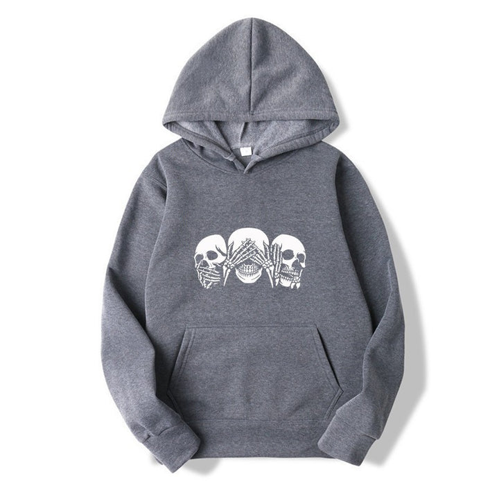 Kvindernes hoodie med kunstnerisk kranie design Skovae