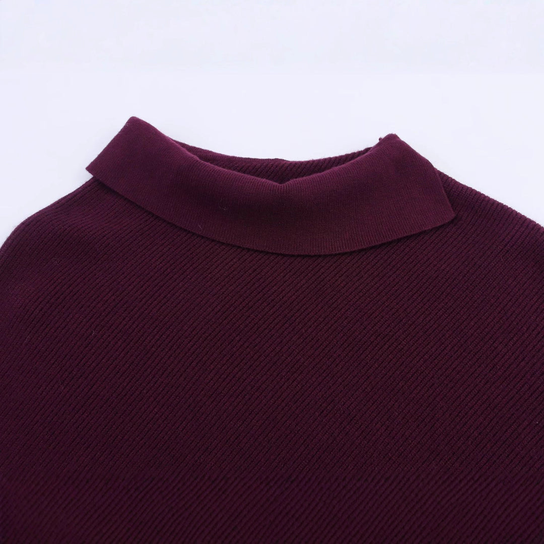 Dame moderigtig oversized strik med elegant ståkrave Stilla