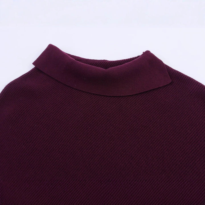 Dame moderigtig oversized strik med elegant ståkrave Stilla