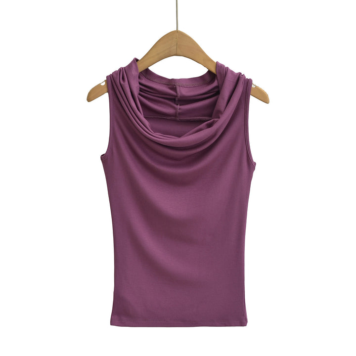 Dame ærmeløs Cowl-top i blødt, elastisk materiale Stilla