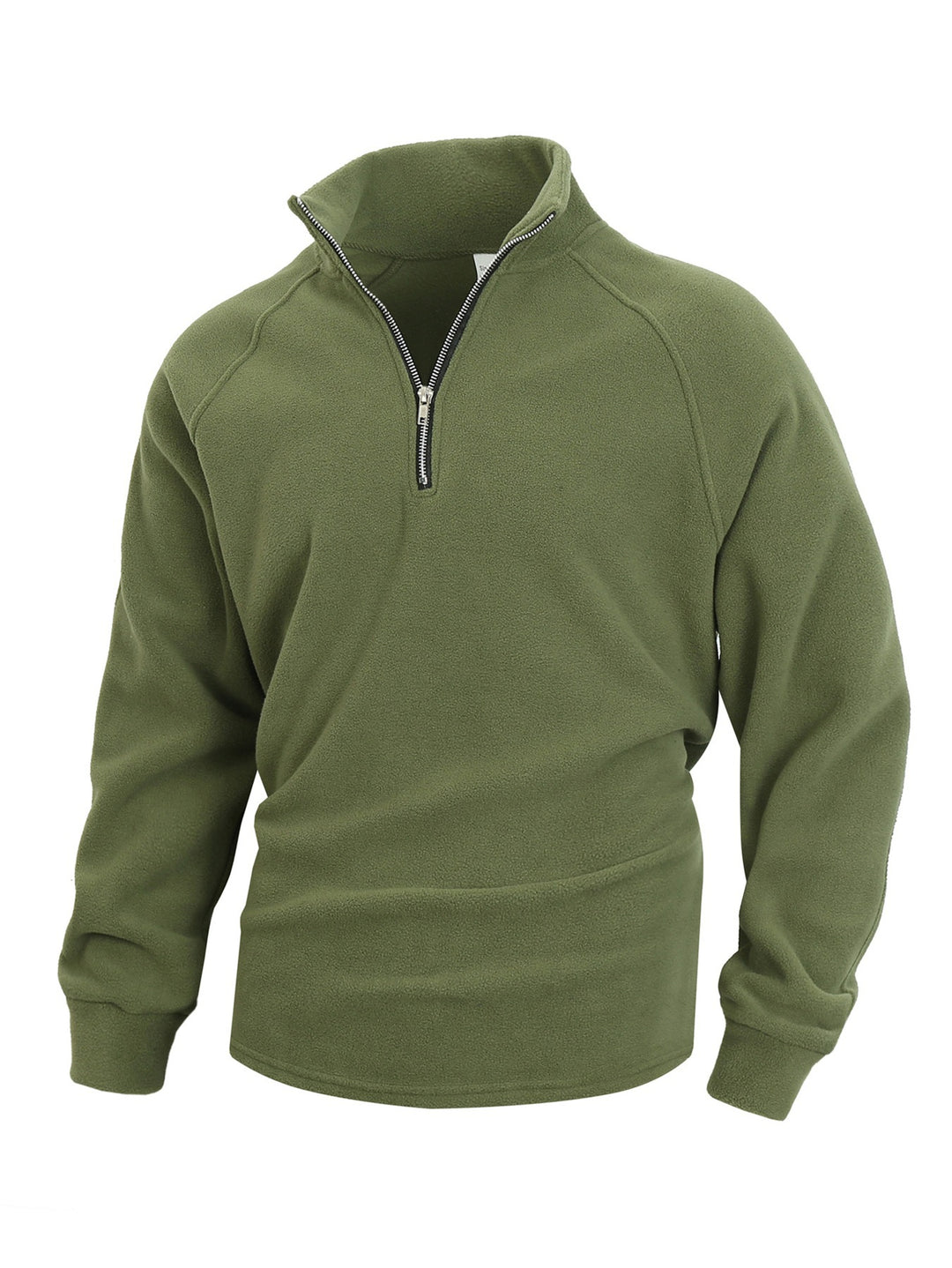 Herren fleece-pullover med halvmeter lynlås og elastiske manchetter Stilla