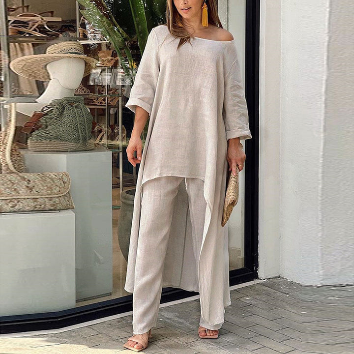 Damer luftig kaftan-stil to-delt med asymmetrisk snit Stilla