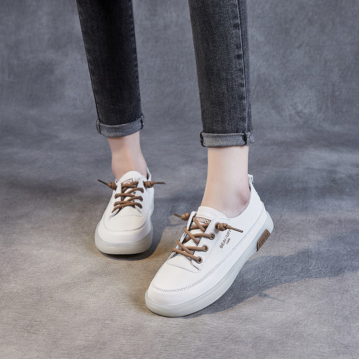 Dame Fritid Snøresneakers med blødt læder-overmateriale Stilla