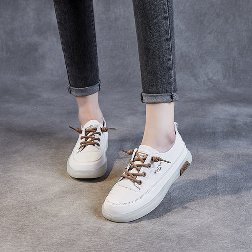 Dame Fritid Snøresneakers med blødt læder-overmateriale Stilla