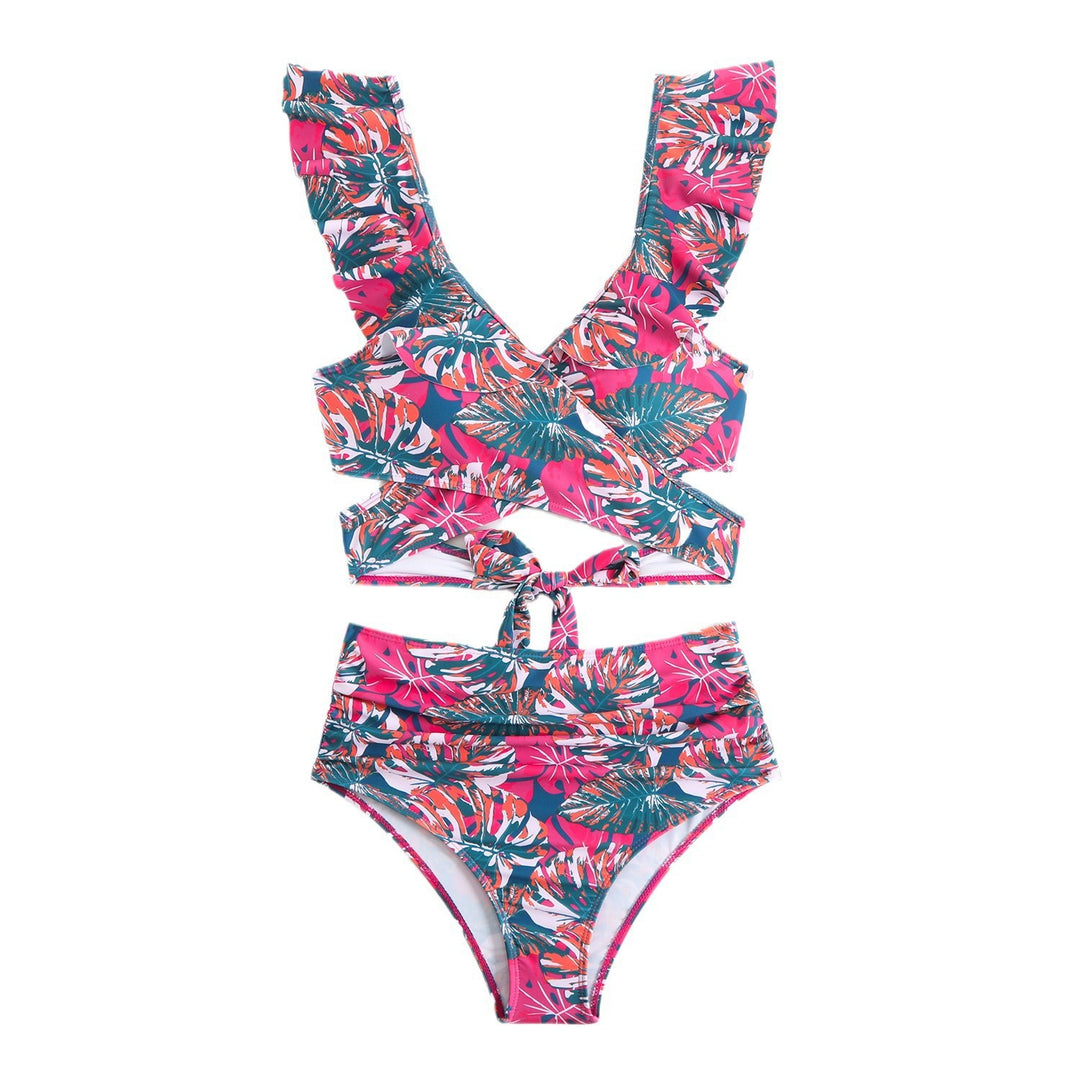 Dame bikini sæt med muntert blomsterdesign og raffineret rygskæring Stilla