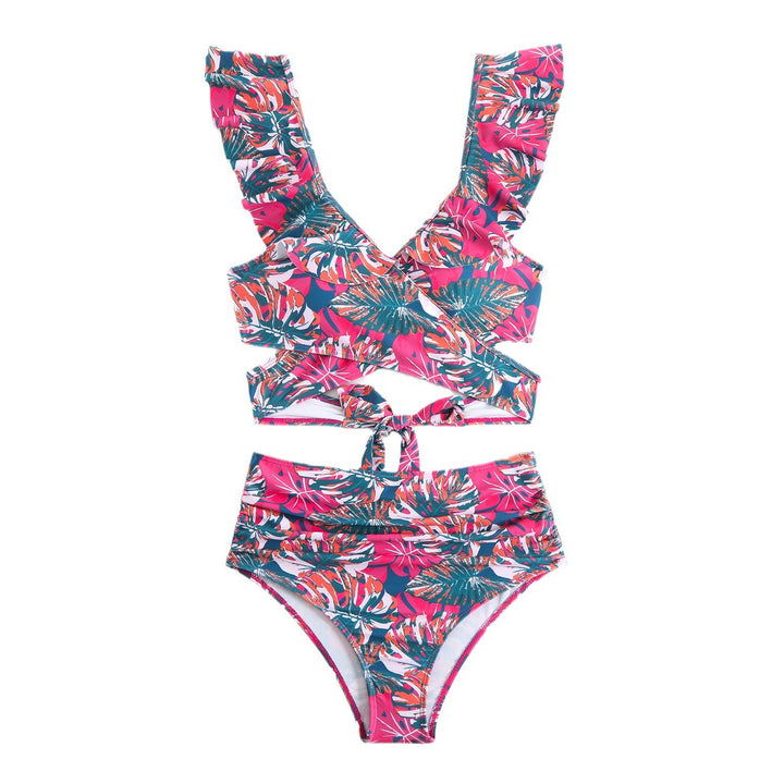 Dame bikini sæt med muntert blomsterdesign og raffineret rygskæring Stilla