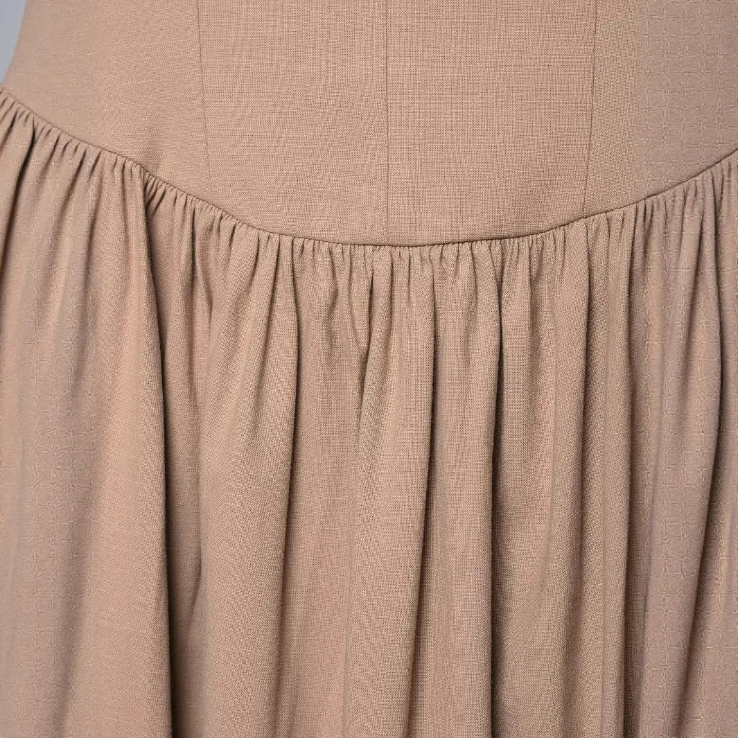Dame Strapless A-linje Maxikjole med Struktureret Overdel Stilla