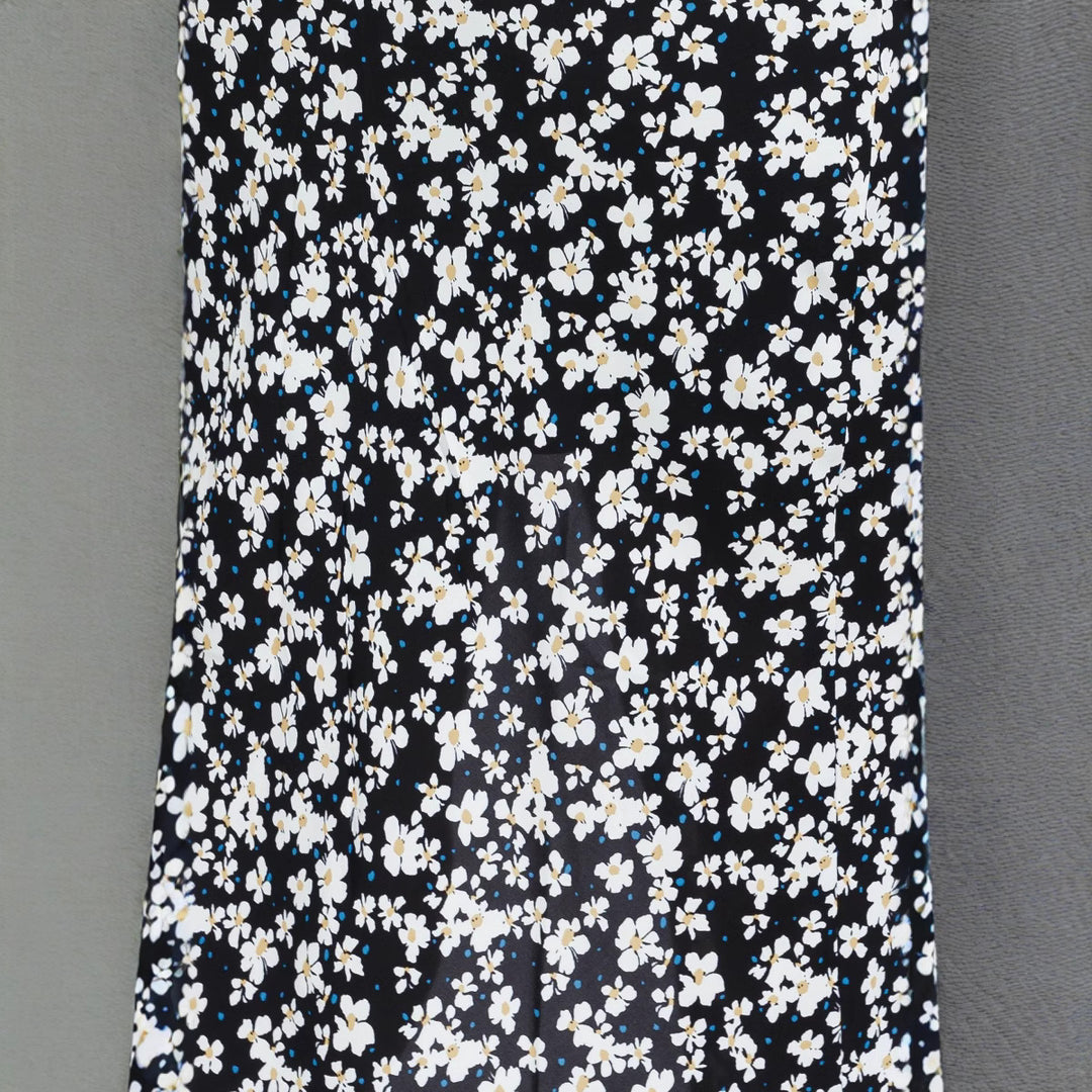 Dame Floral Print Maxikjole med Slids Stilla