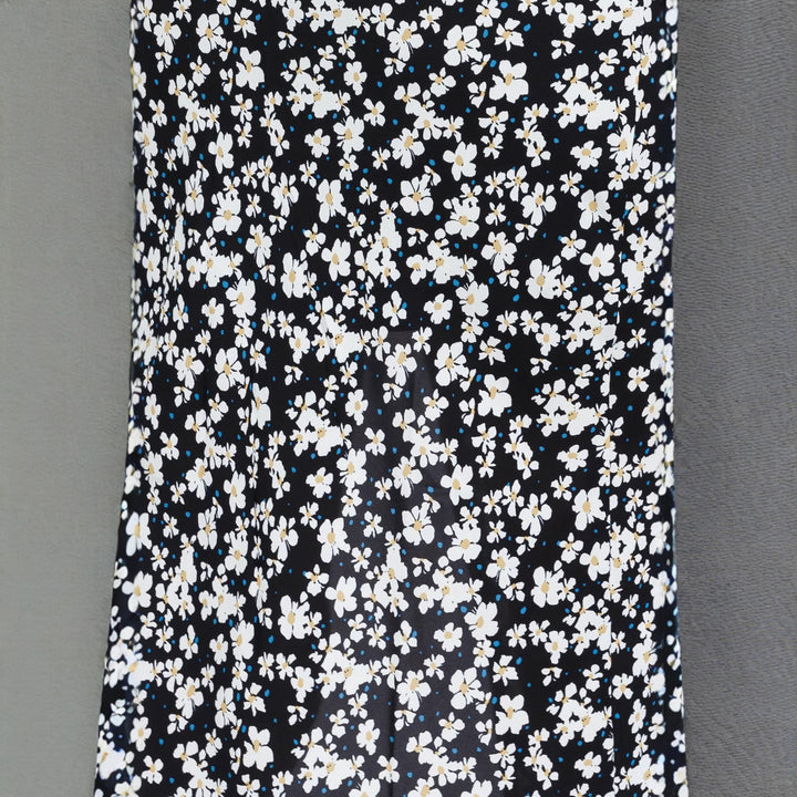 Dame Floral Print Maxikjole med Slids Stilla