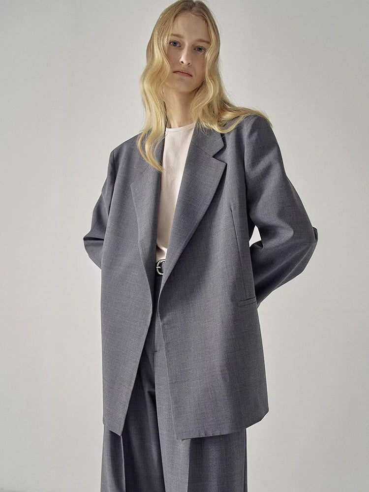 Dame Elegant Oversized Blazer med Noble Cut Stilla