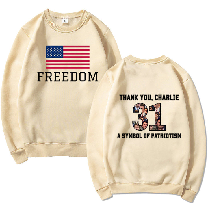 Kvinders sweatshirts med patriotisk tryk og blødt materiale Stilla