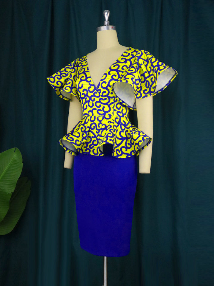 Dame Elegante Peplum-overdel med raffinerede cut-outs Skovae