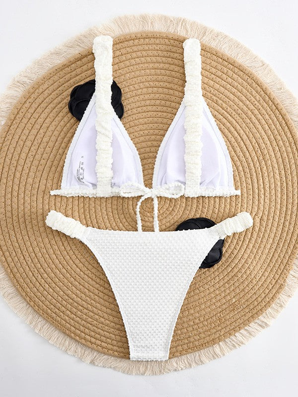Kvinder Textureret Blomst Bikini Sæt Stilla