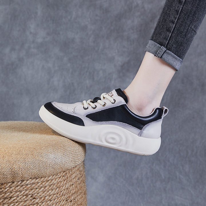Dame Fritids Læder Sneakers med polstret sål Stilla