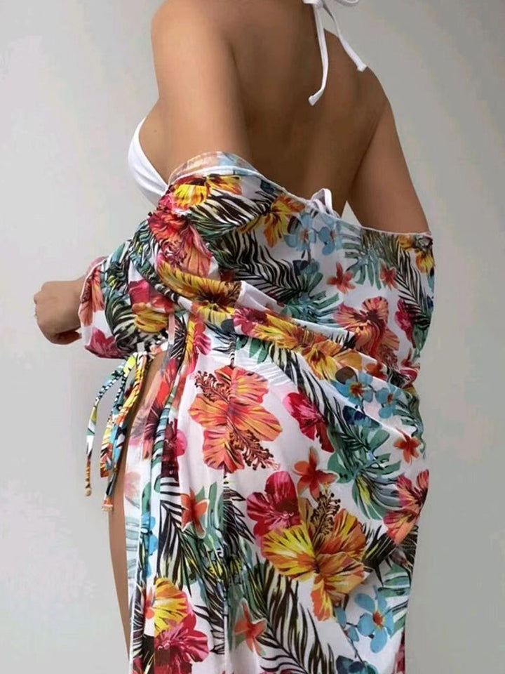 Dame bikini sæt med højtaljede trusser og blomsterprint Stilla