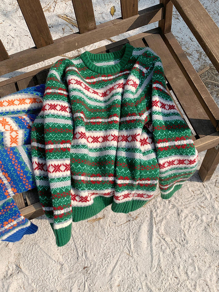 Dame strikketrøje med traditionelle Fair Isle mønstre og komfortabel pasform Stilla
