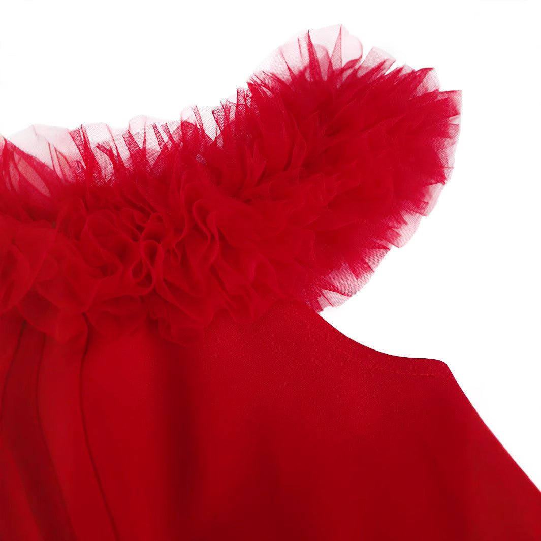 Dame elegant kjole med frynse detaljer Skovae
