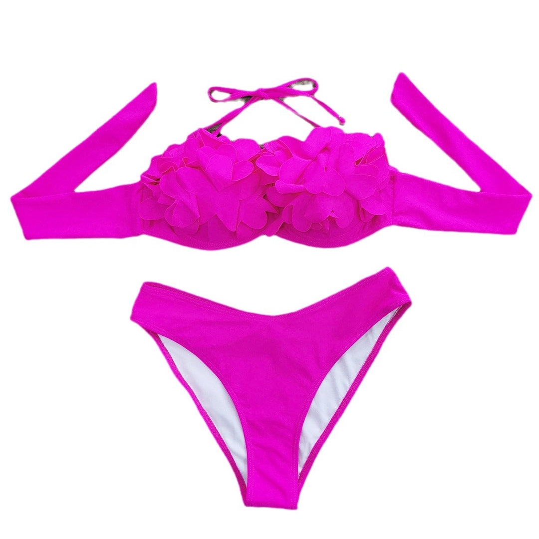 Damebikini med blomsterdesign og skulderfri top Stilla