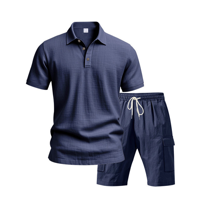 Herrer stilfuld polo skjorte med komfortable cargo shorts Stilla