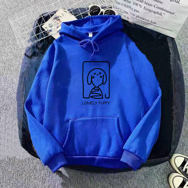 Kvinders hoodie med kreativt hundemotiv Skovae