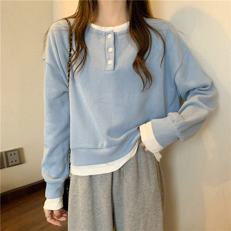 Femme Casual Knap-Op Sweatshirt Stilla