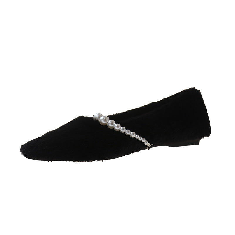 Damer elegante spidse ballerinaer med perleaccenter Stilla