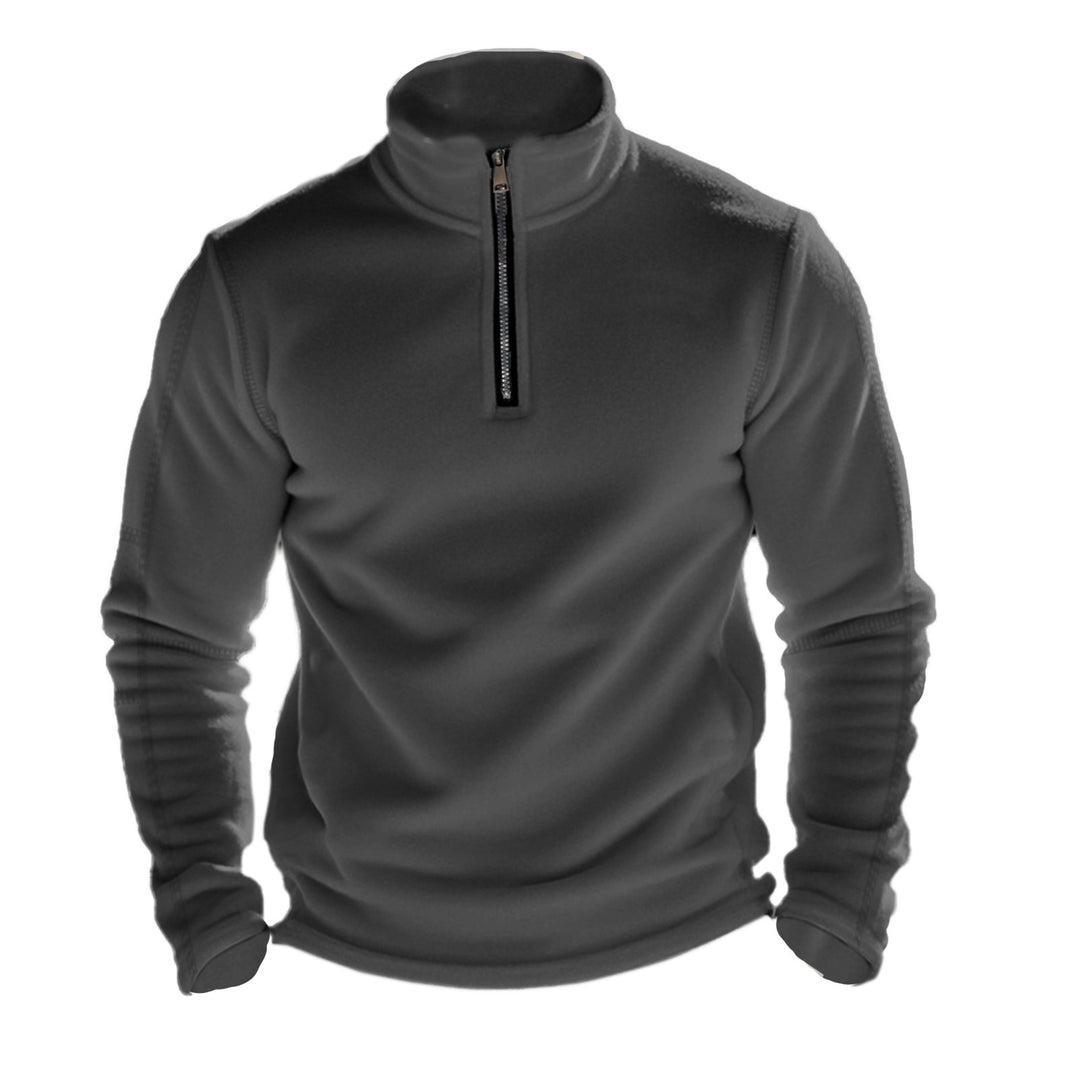 Herre fleece-pullover med halv lynlås og praktiske lommer Stilla