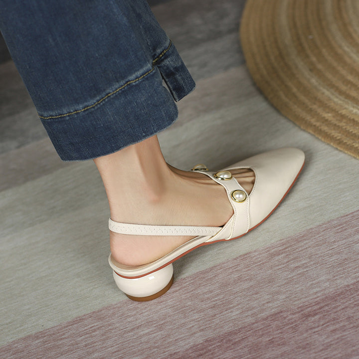Dame elegante Slingback-hæle med perleaccent Stilla