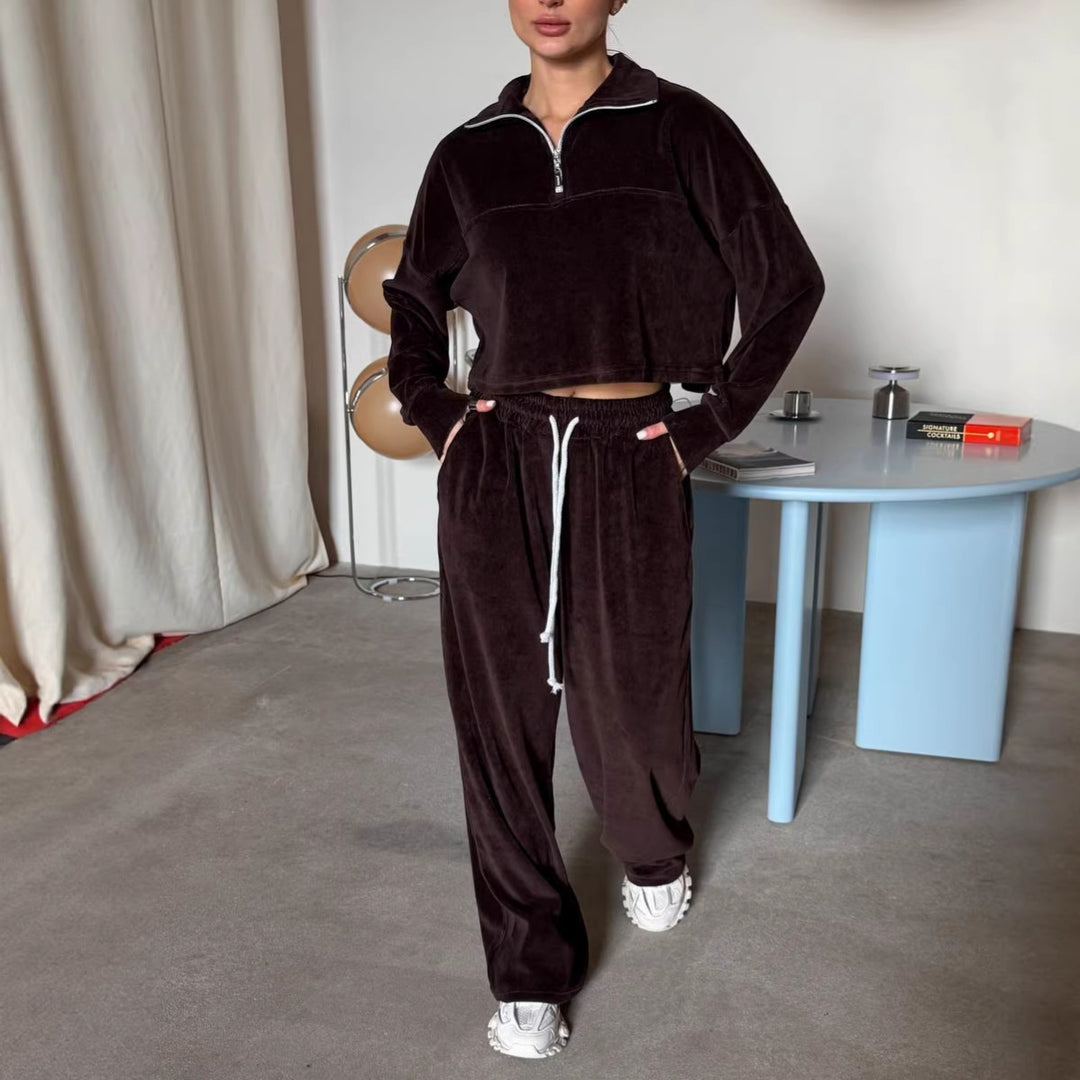 Kvinders sporty zip-top og komfortable joggers Skovae