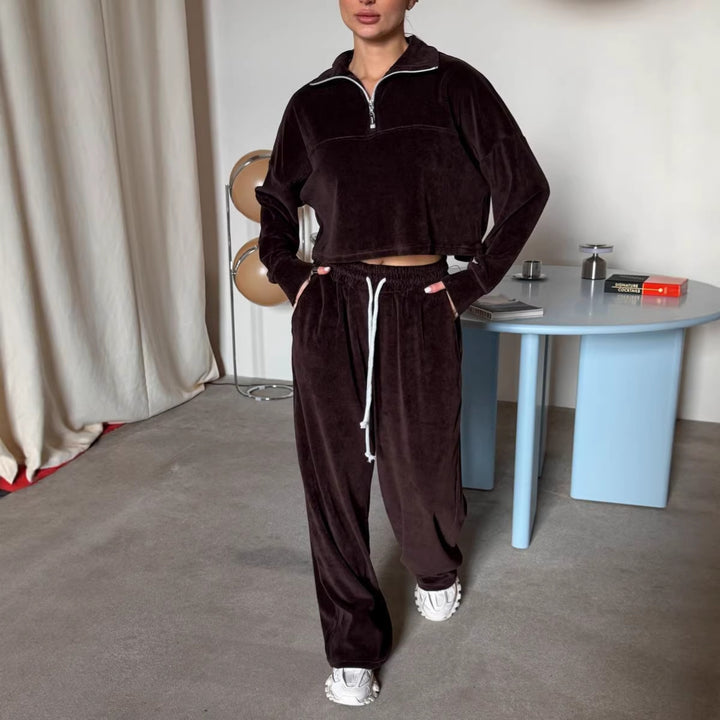 Kvinders sporty zip-top og komfortable joggers Skovae