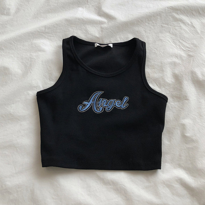 Dame Forkortet Broderet Tanktop Stilla