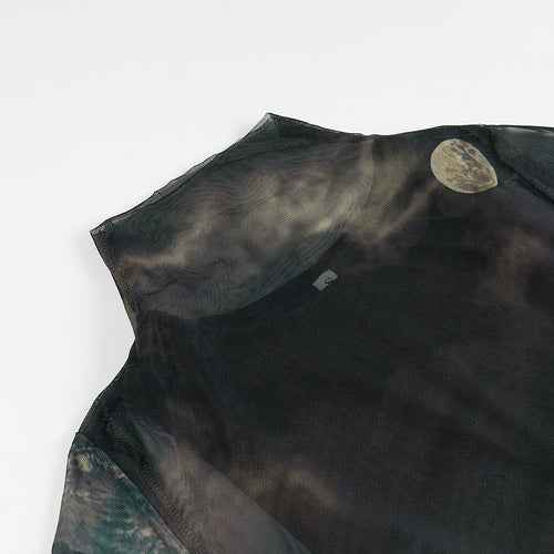Femme Maxi Gennemsigtig Overlay Kjole med himmelsk Design Stilla
