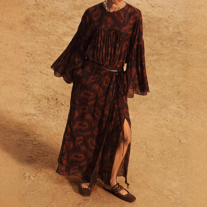 Femme Maxi-nederdel med elegant paisley-trykt Stilla
