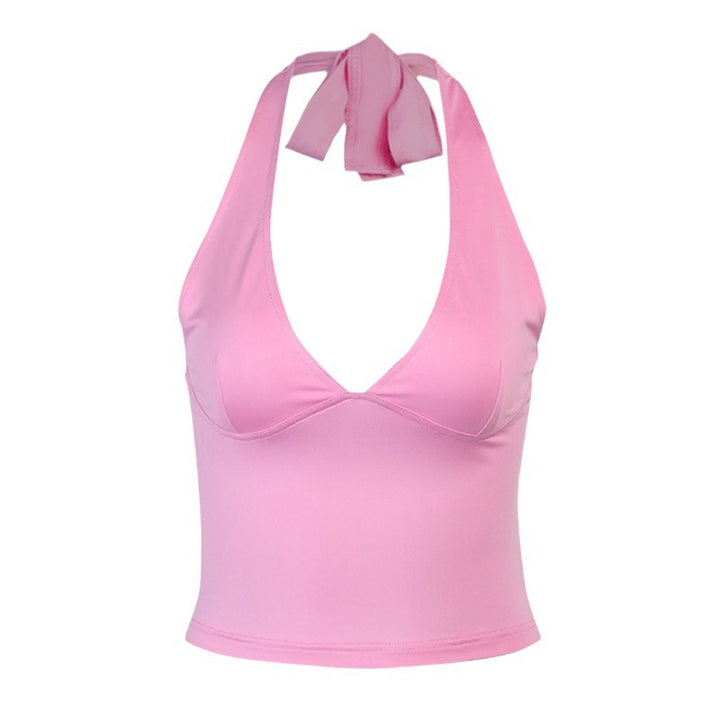 Dame stilfuld halterneck crop top Stilla