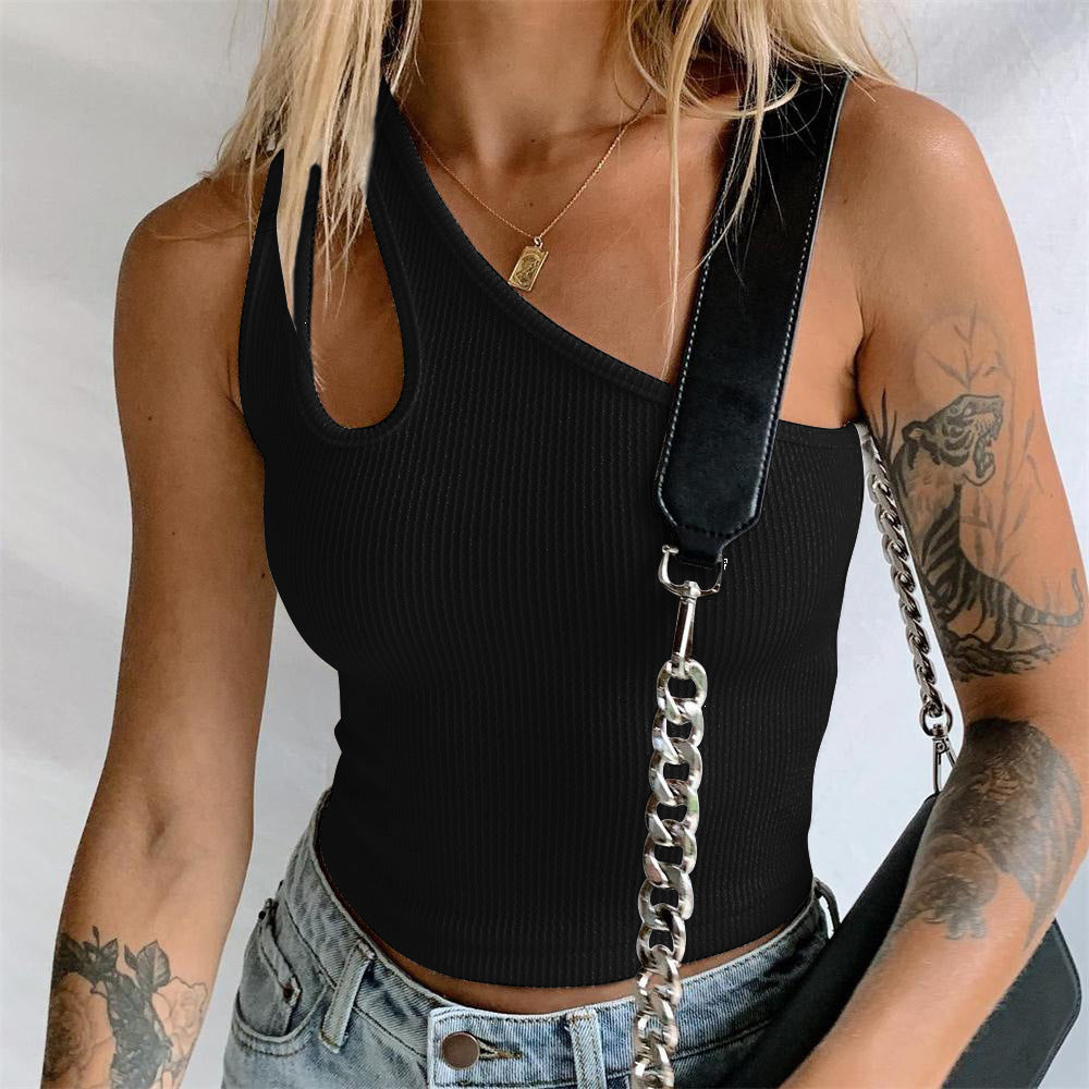 Frau Rippene En-Skulder Crop Top Stilla