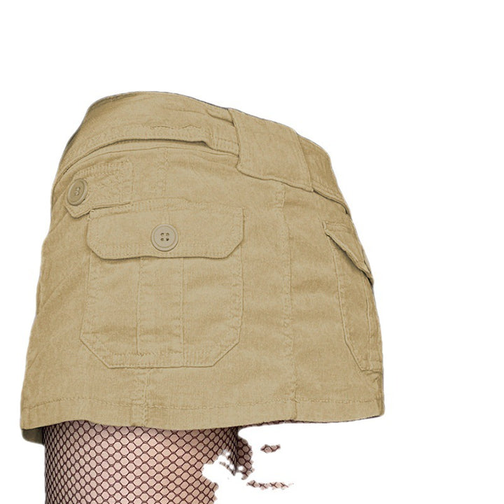 Dame mini skirt med praktisk lomme-design og justerbart bælte Stilla