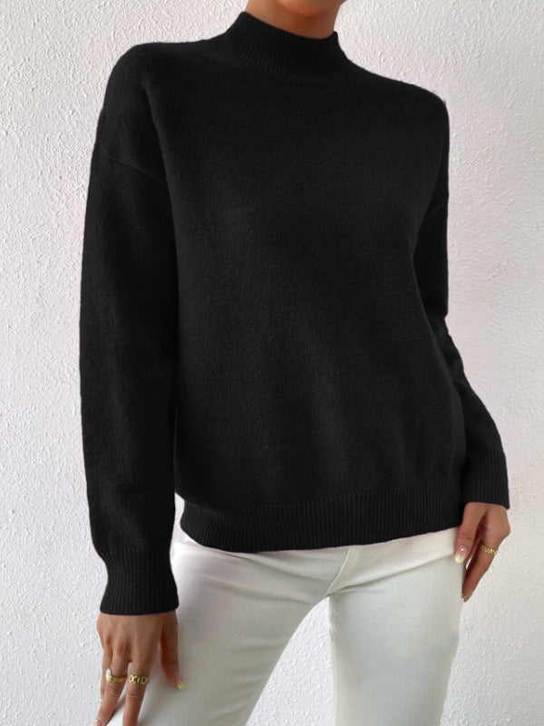Kvinders sweater med høj krave og blødt materiale Stilla
