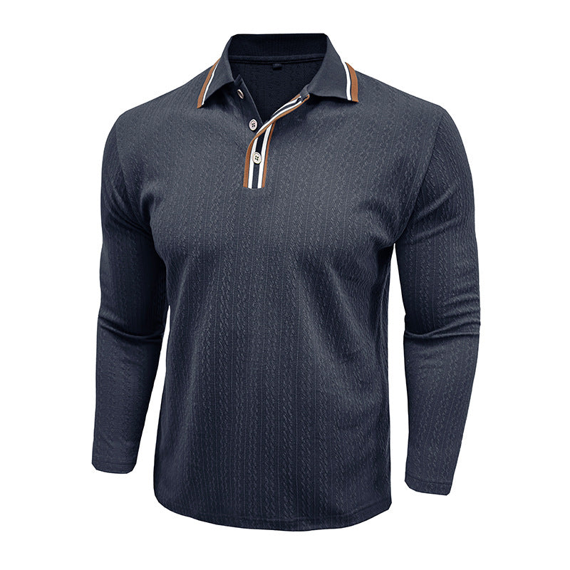 Herrer polo t-shirt med struktureret overflade og moderne krave Stilla