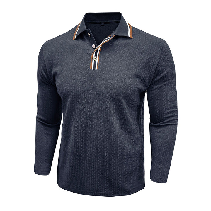 Herrer polo t-shirt med struktureret overflade og moderne krave Stilla