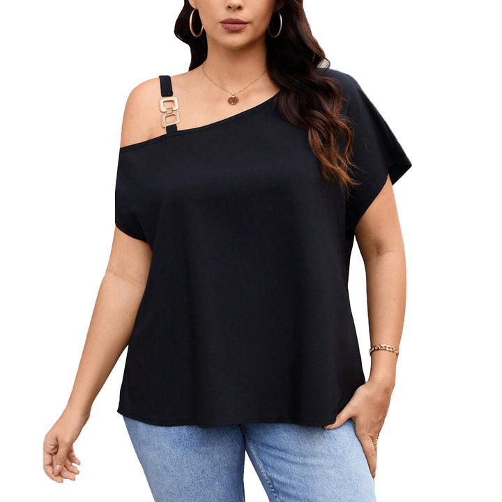Dame asymmetrisk top med moderne skulderdesign Skovae