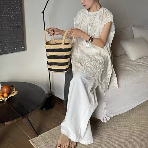 Femme Elegante Bestikset Uden Ærmer Bluse Stilla